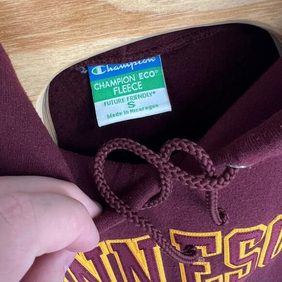 Vintage 90s y2k Men's Champion Minnesota Gophers‎ Embroidered Hoodie Sweatshirt - Picture 4 of 6